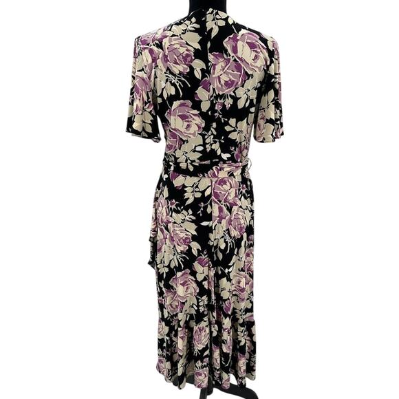 Ralph Lauren Floral Faux Wrap Hi Low V-Neck Wedding Guest Dress - Picture 6 of 10